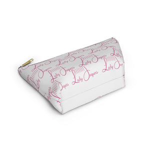 Pink Logo on White Accessory Pouch