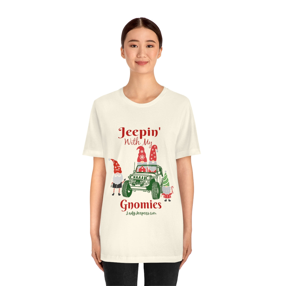 Jeepin' With My Gnomies Holiday Short Sleeve T-Shirt