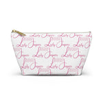 Load image into Gallery viewer, Pink Logo on White Accessory Pouch
