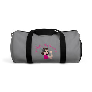 Pink Original Logo On Dark Grey Duffle Bag