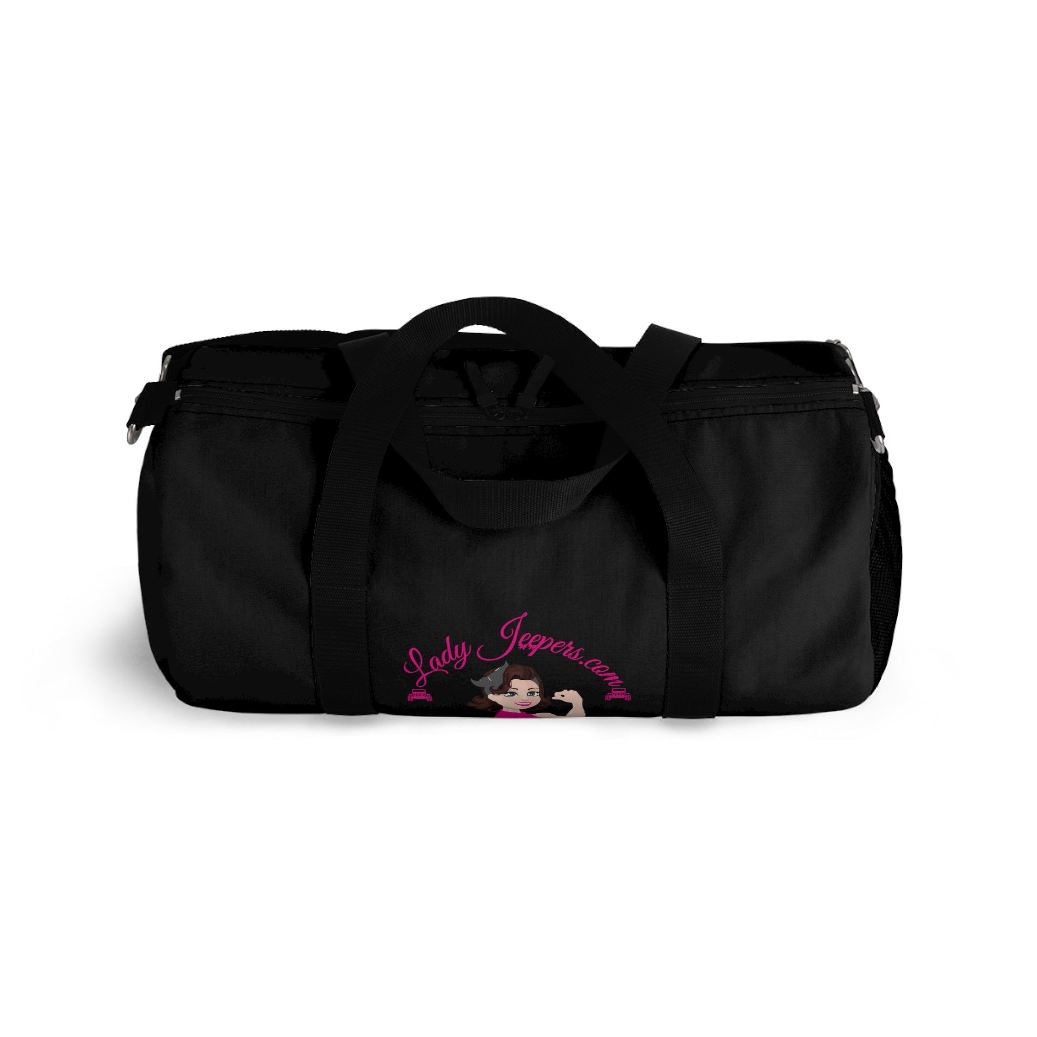 Pink Original Logo On Black Duffle Bag