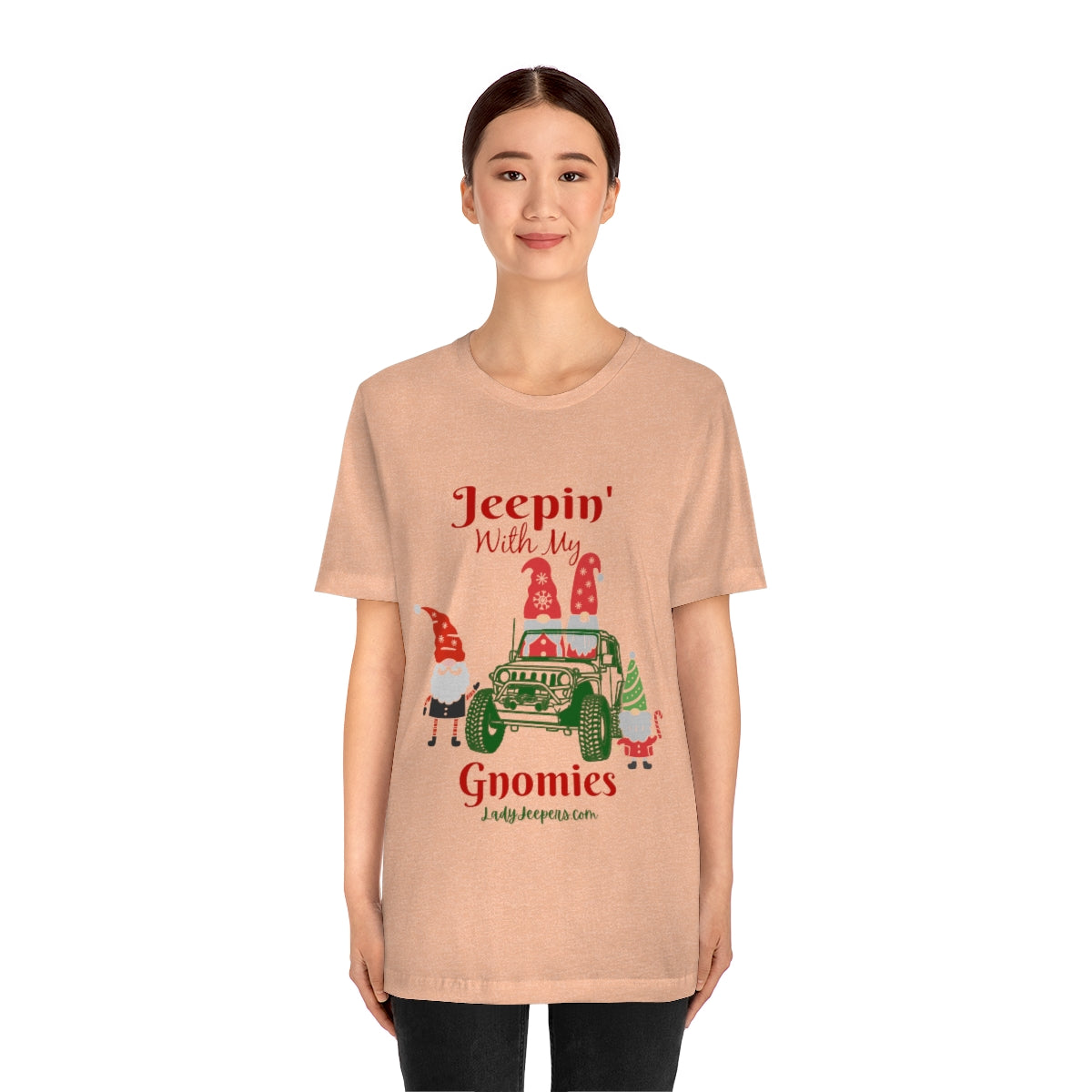 Jeepin' With My Gnomies Holiday Short Sleeve T-Shirt