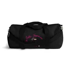 Pink Original Logo On Black Duffle Bag