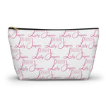 Load image into Gallery viewer, Pink Logo on White Accessory Pouch
