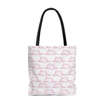 Load image into Gallery viewer, White with Pink Logo Pattern Tote
