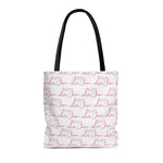 Load image into Gallery viewer, White with Pink Logo Pattern Tote

