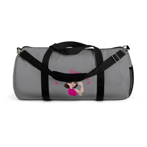 Pink Original Logo On Dark Grey Duffle Bag