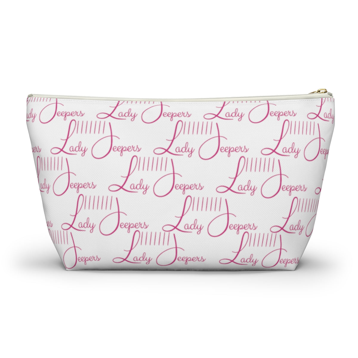 Pink Logo on White Accessory Pouch