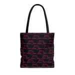 Load image into Gallery viewer, Black with Pink Logo Pattern Tote
