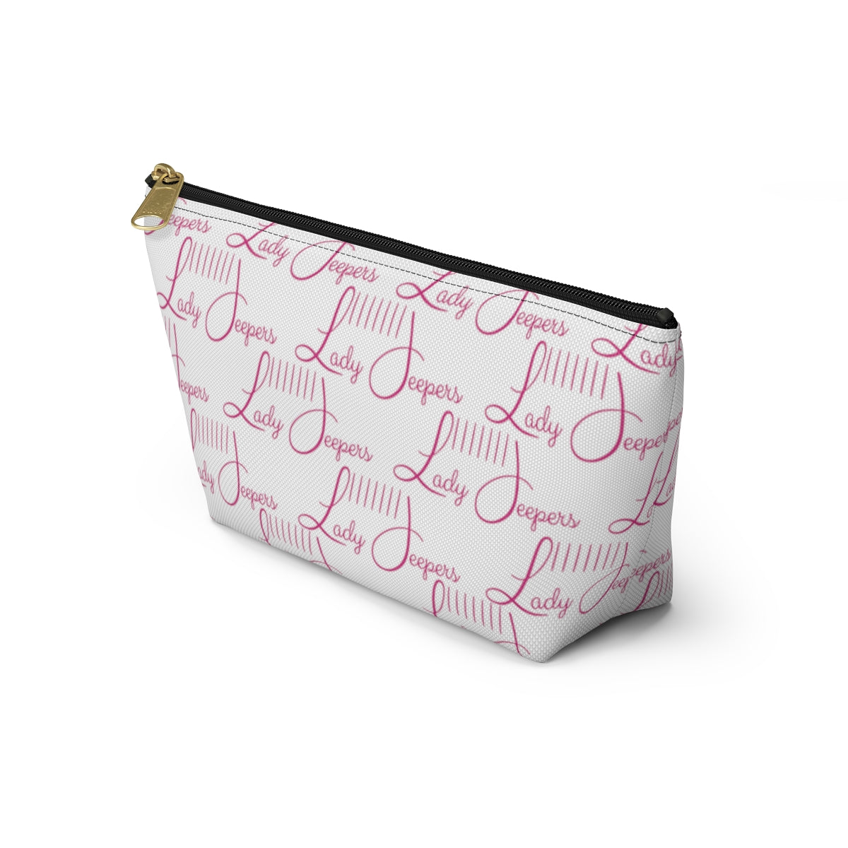 Pink Logo on White Accessory Pouch