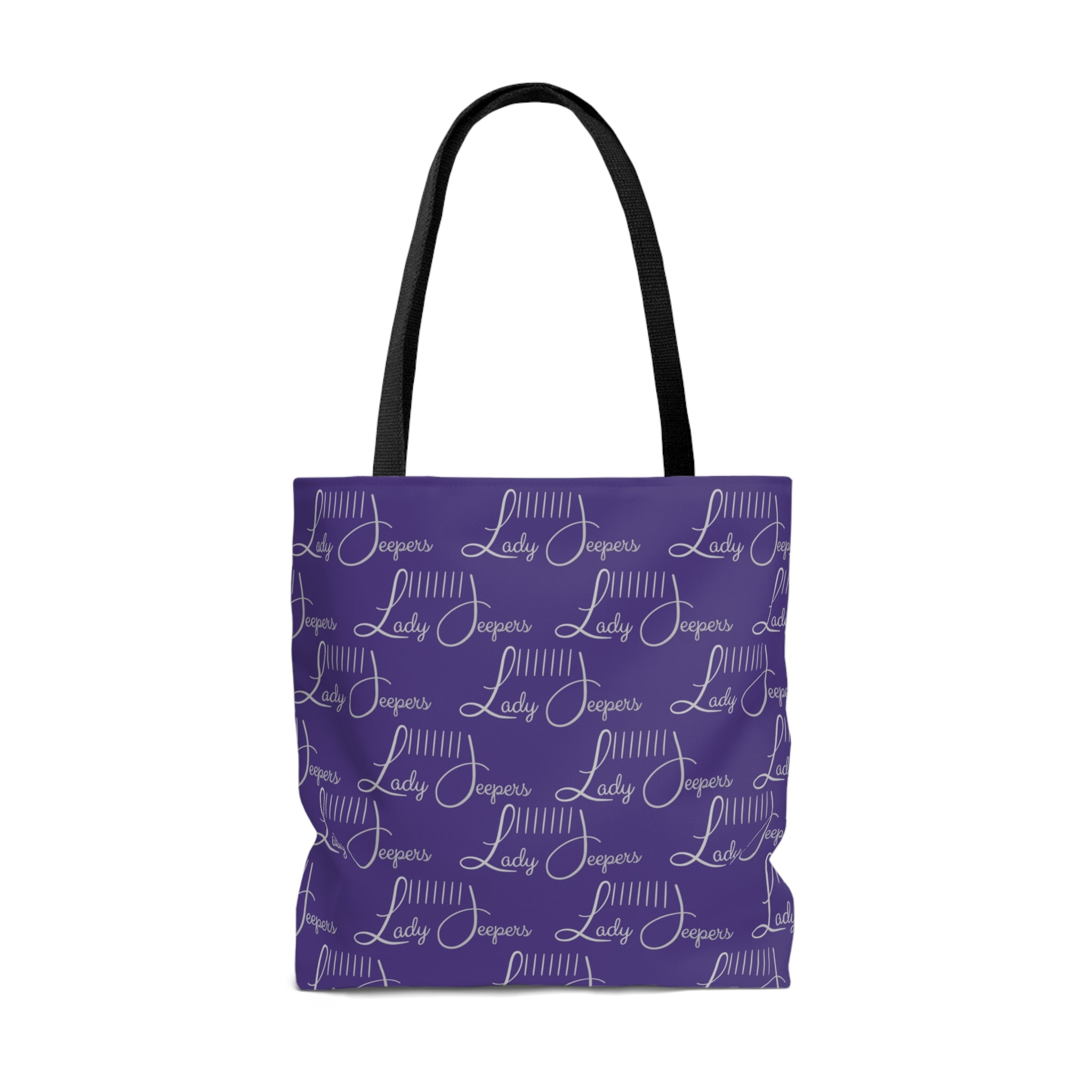 Purple with Silver Logo Pattern Tote