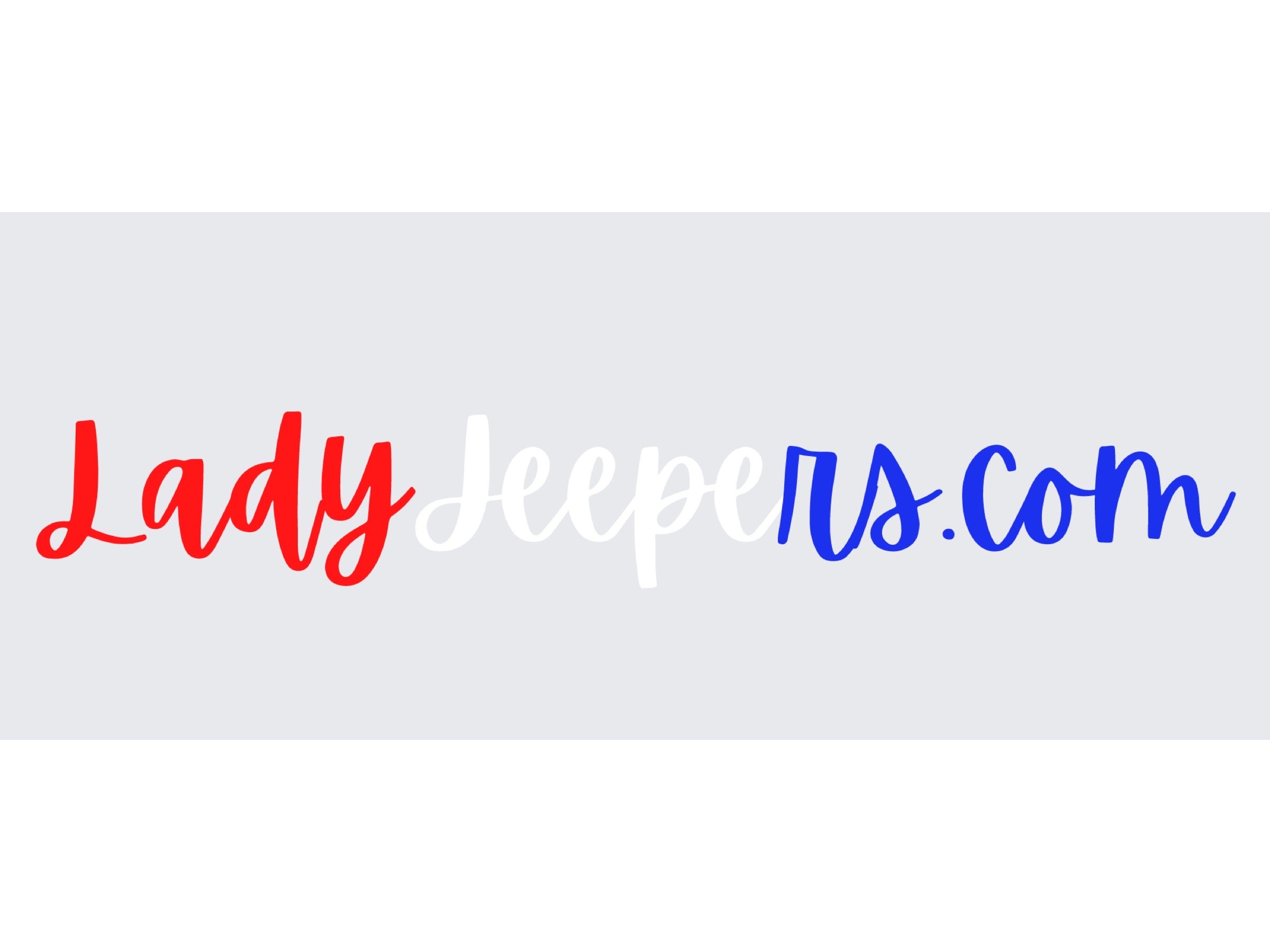 Red, white & blue long LadyJeepers.com decal!