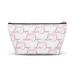 Load image into Gallery viewer, Pink Logo on White Accessory Pouch
