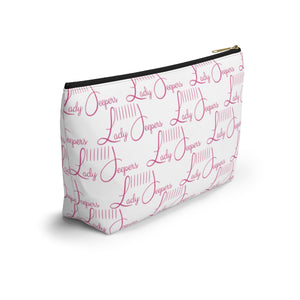 Pink Logo on White Accessory Pouch