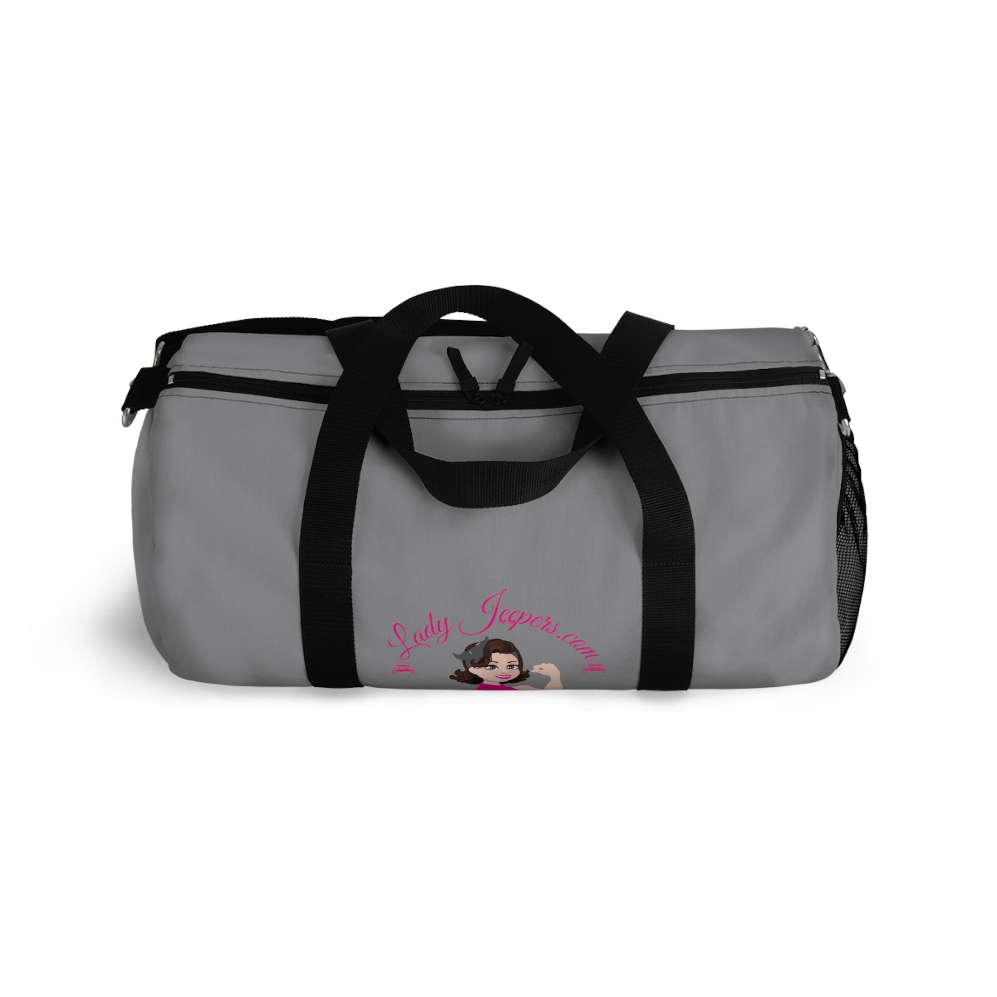 Pink Original Logo On Dark Grey Duffle Bag
