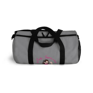 Pink Original Logo On Dark Grey Duffle Bag