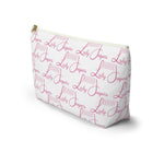 Load image into Gallery viewer, Pink Logo on White Accessory Pouch

