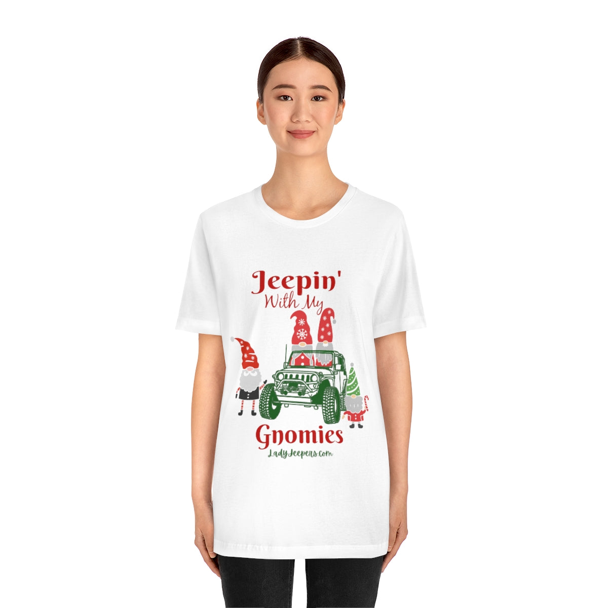 Jeepin' With My Gnomies Holiday Short Sleeve T-Shirt