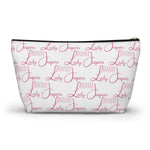 Load image into Gallery viewer, Pink Logo on White Accessory Pouch
