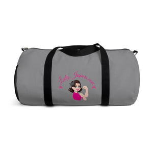 Pink Original Logo On Dark Grey Duffle Bag