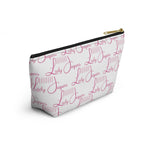 Load image into Gallery viewer, Pink Logo on White Accessory Pouch
