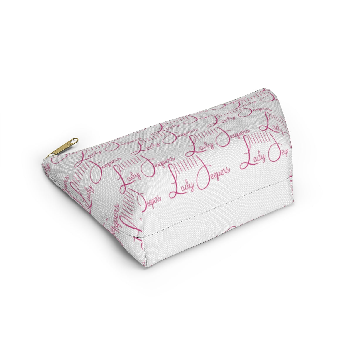 Pink Logo on White Accessory Pouch