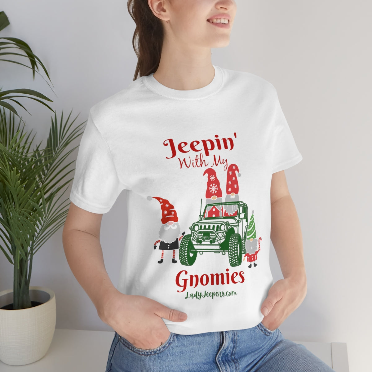 Jeepin' With My Gnomies Holiday Short Sleeve T-Shirt