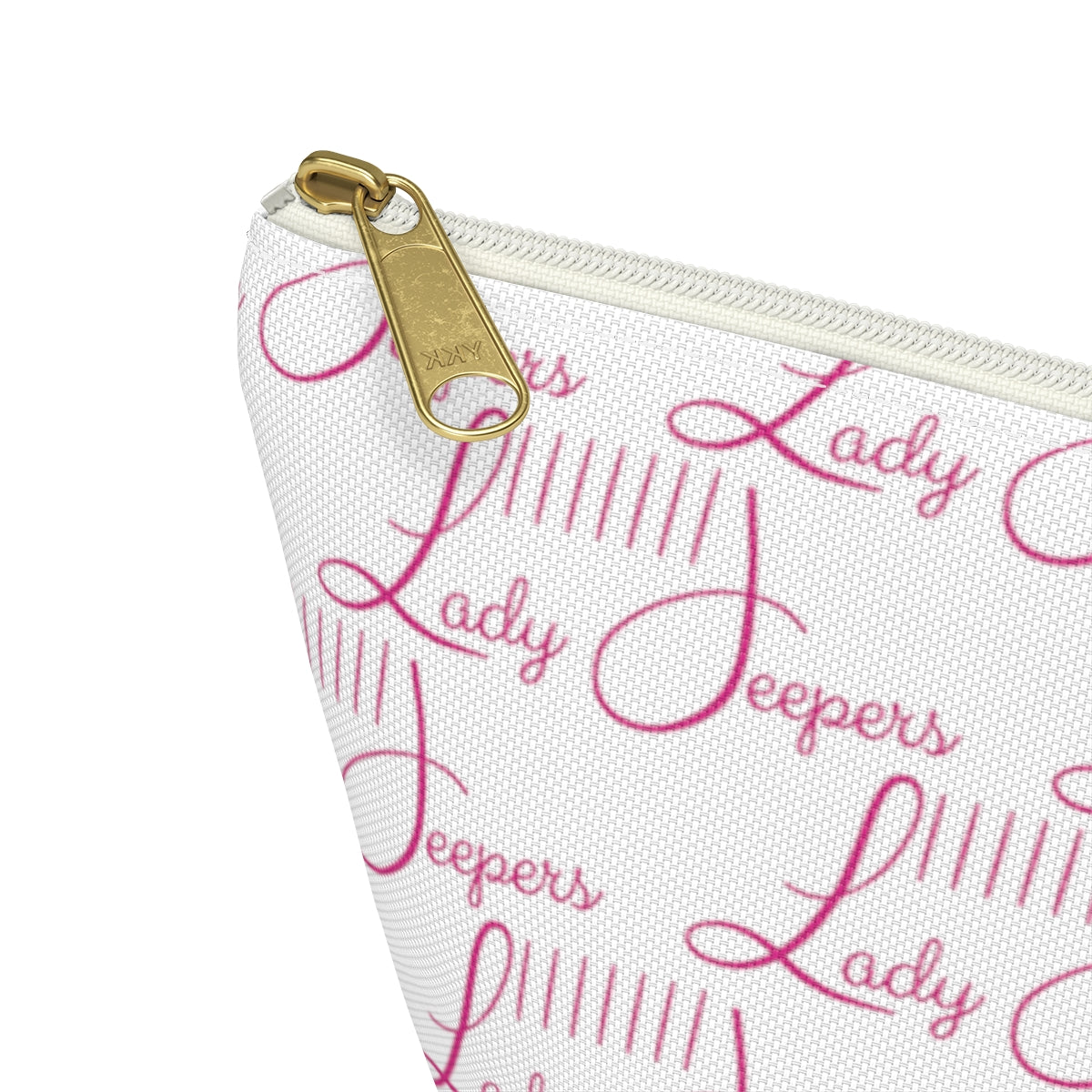 Pink Logo on White Accessory Pouch