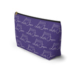 Load image into Gallery viewer, Silver Logo on Purple Accessory Pouch
