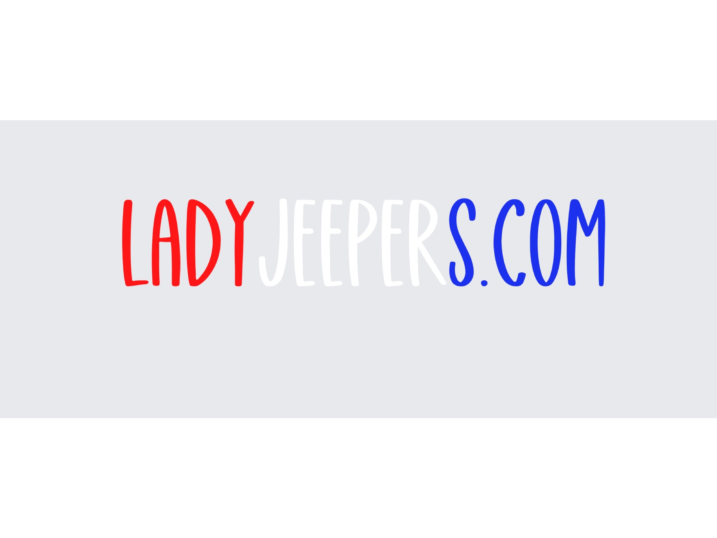 Red, white & blue long LadyJeepers.com decal!